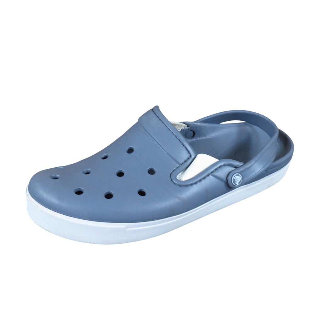 Crocs Citilane Roka Mens Slip On Clog Shoes Size 12 Water Ready Slate Grey White